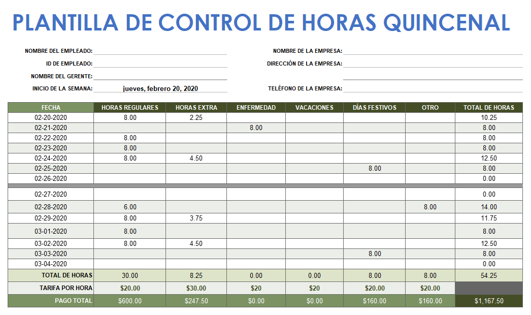  PLANTILLA DE HOJA DE HORARIO QUINCENAL