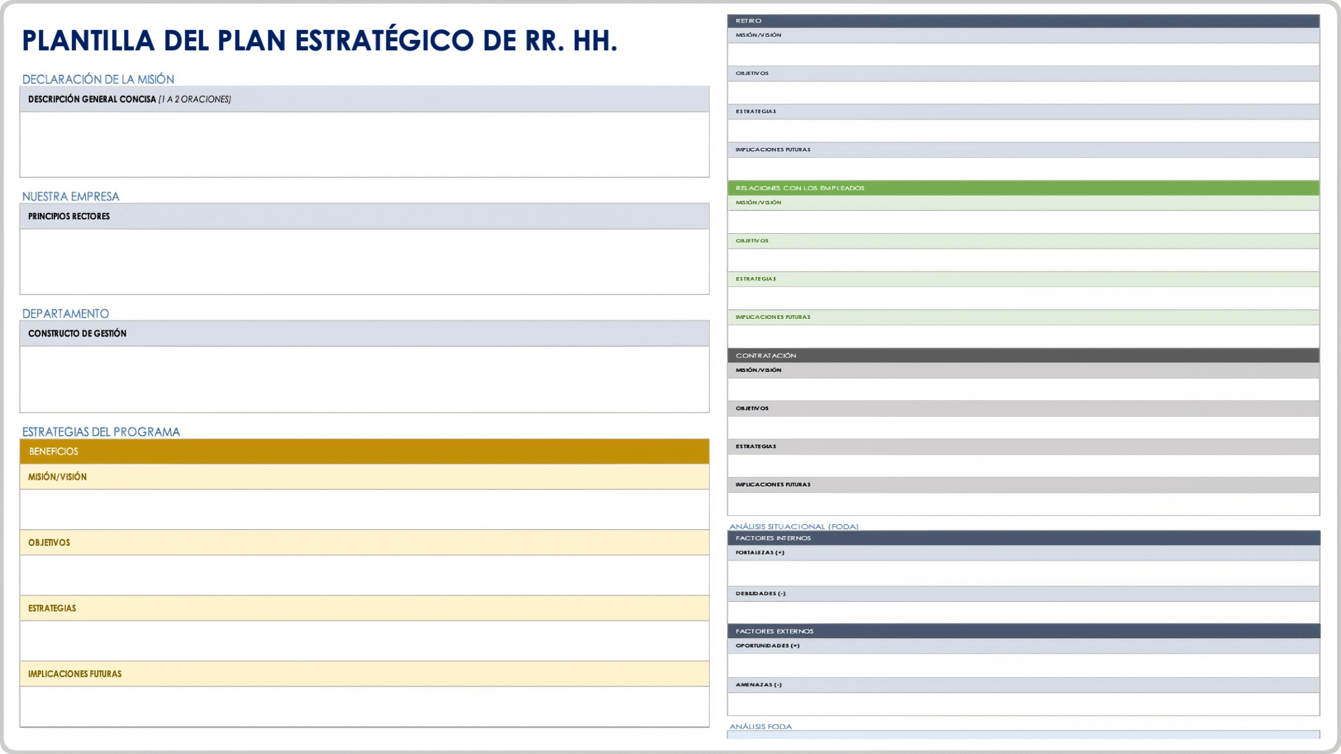  plantilla de plan estratégico de recursos humanos