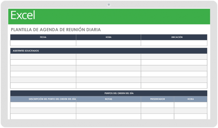 AGENDA DE LA REUNIÓN DIARIA