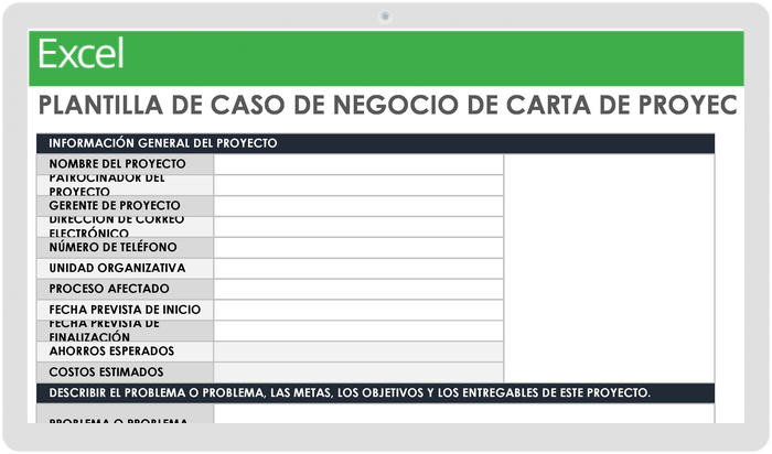  Plantilla de caso de negocio de carta de proyecto