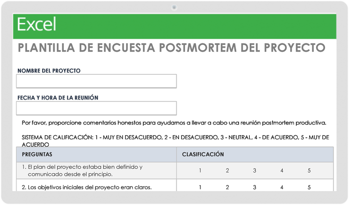 ENCUESTA POSTMORTEM DEL PROYECTO