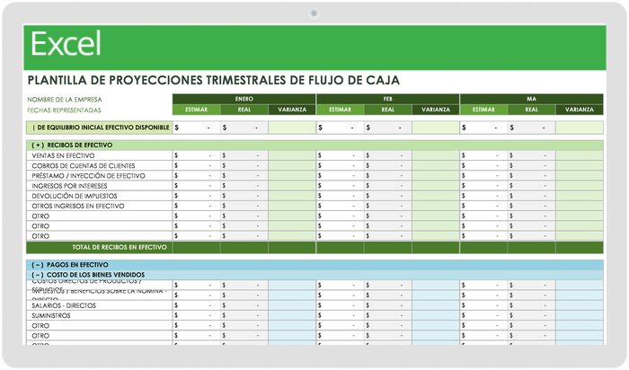 Proyecciones de Flujo de Caja Trimestrales