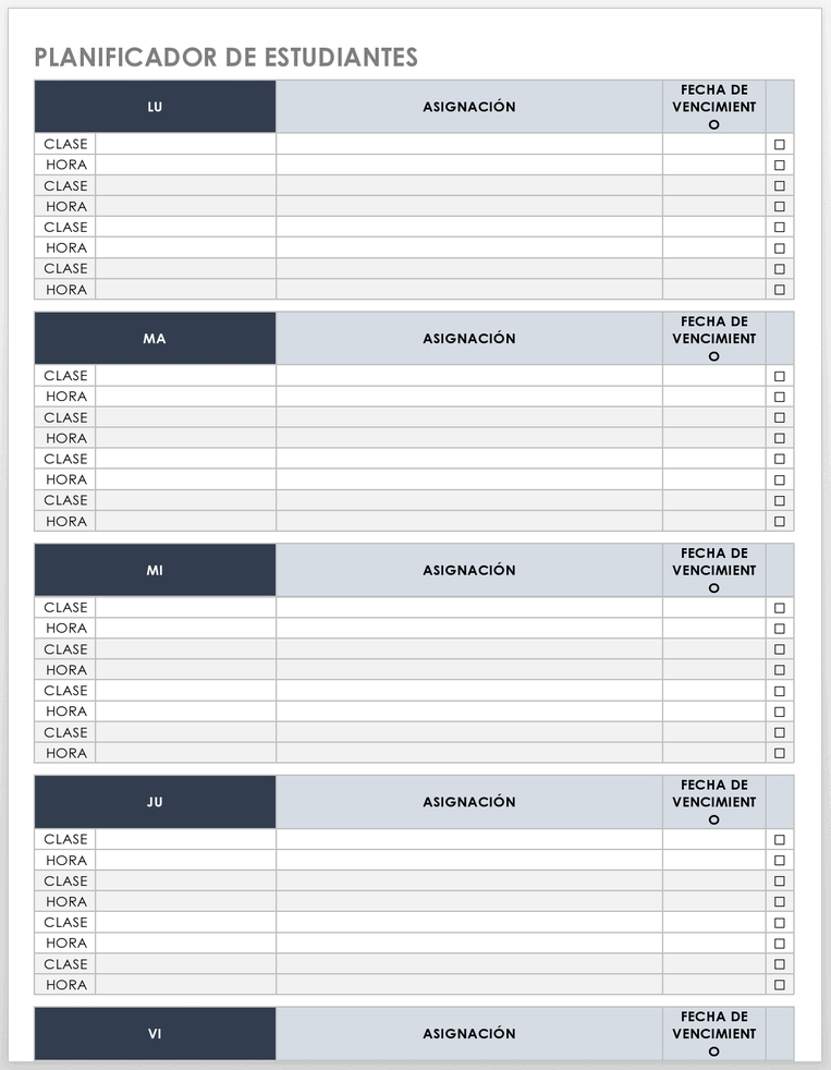 Student Planner - ES